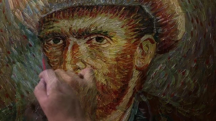 Autoritratto di Van Gogh realizzato da copisti cinesi - dal documentario “Alla ricerca di Van Gogh”
