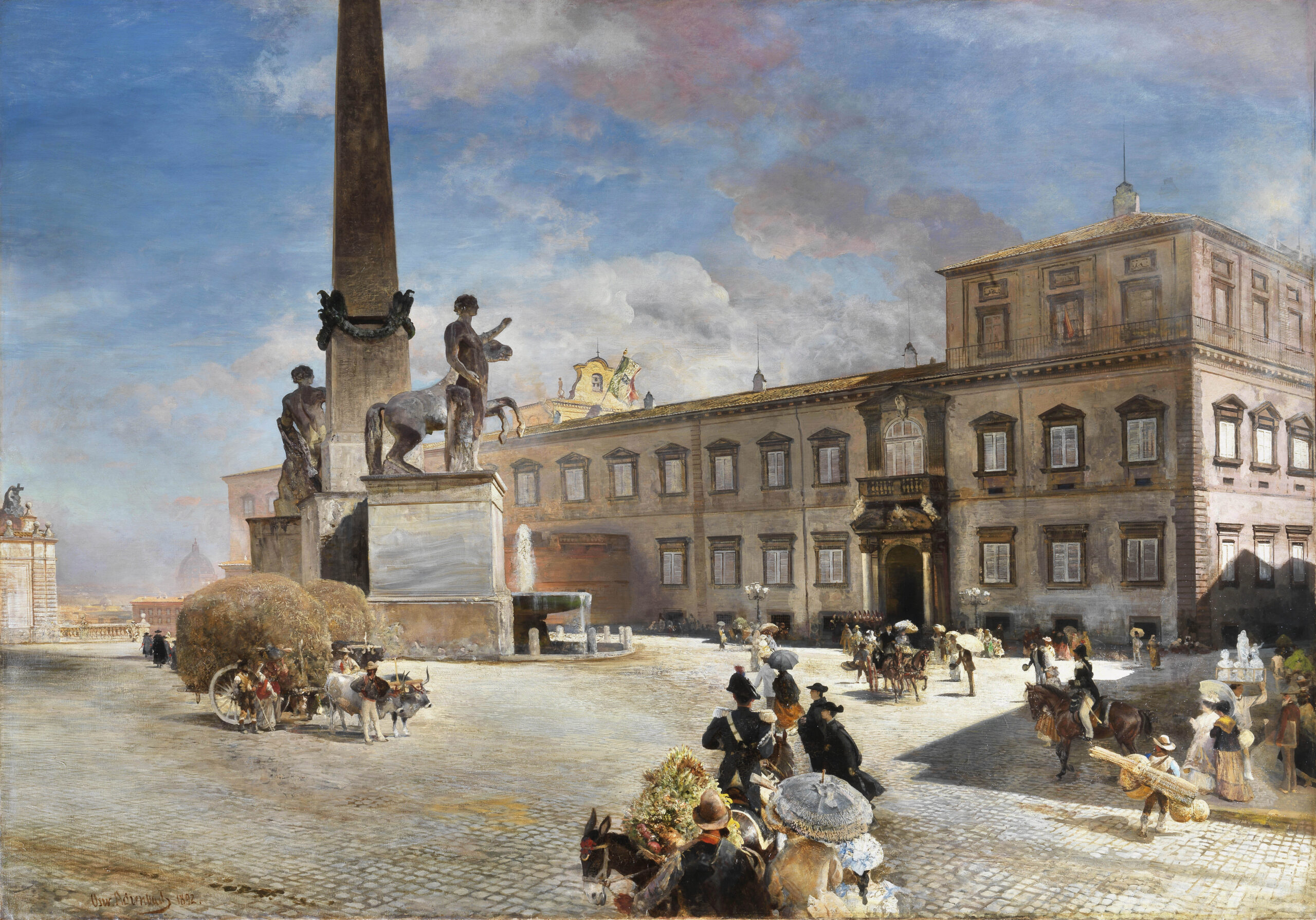 Oswald Achenbach Piazza del Quirinale - Galleria Paolo Antonacci