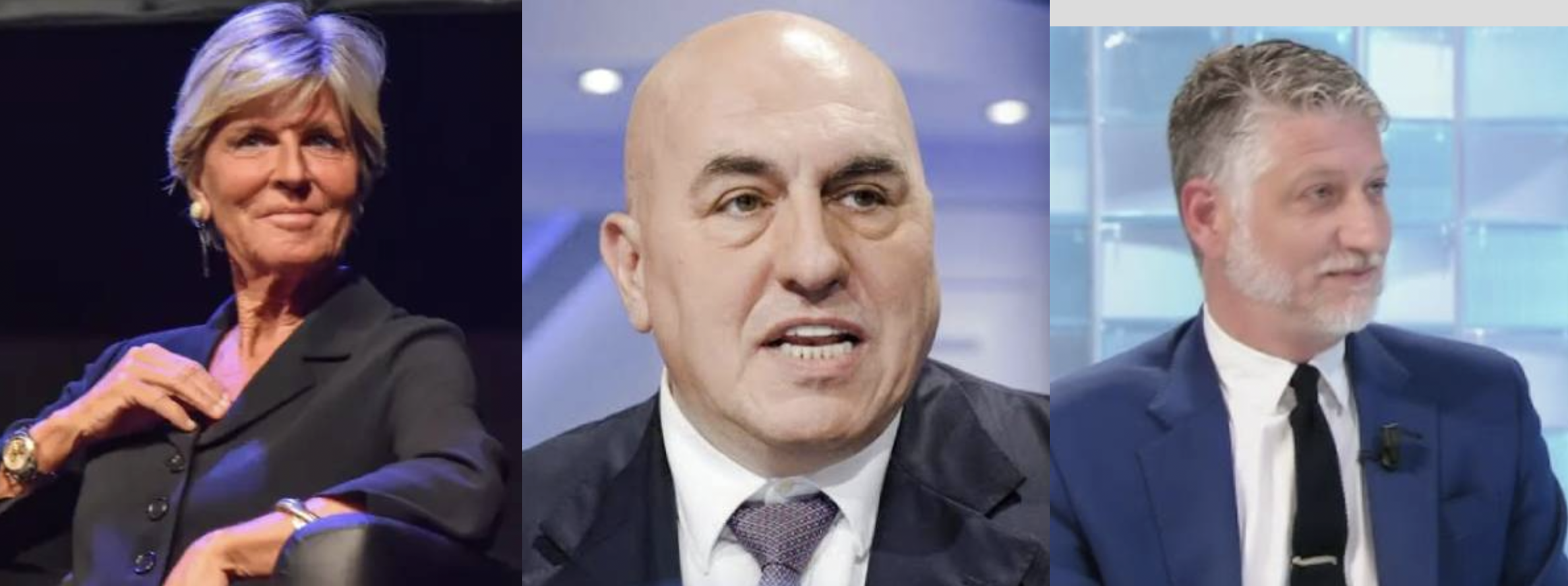 Evelina Christillin, Guido Crosetto e Alessandro Giuli