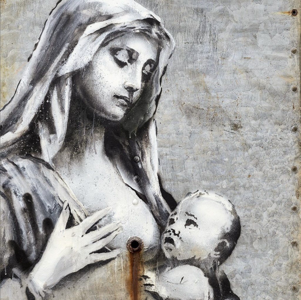 Il ritorno di Banksy: una Madonna che non riesce ad allattare