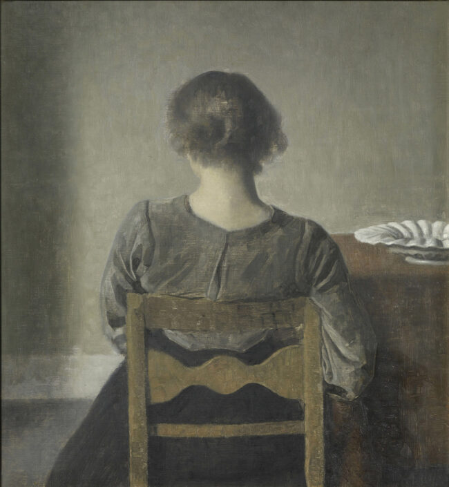 Hvile, 1905. Huile sur toile, Hauteur: 0.495 m, Largeur: 0.465 m. Inv.: RF1996-12. Photographer: Martine Beck-Coppola – Hammershoi, Wilhelm (1864-1916) Vilhelm Hammershøi, Riposo, 1905, Parigi, Musée d’Orsay © RMN-Grand Palais / Martine Beck-Coppola/ Dist. Foto Scala, Firenze