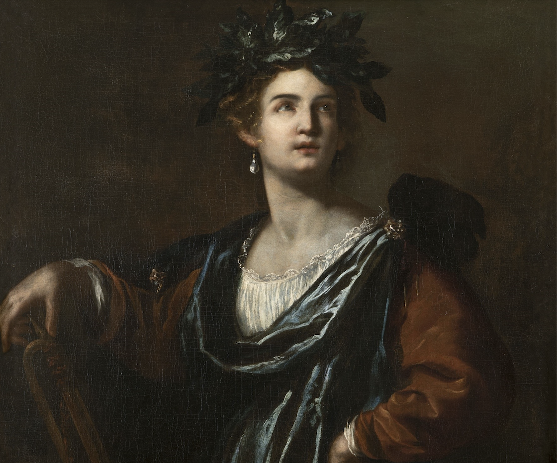 Screenshot 2025-03-14 alle 12.35.39 Artemisia Gentileschi Clio Musa della Storia 1632 - particolare