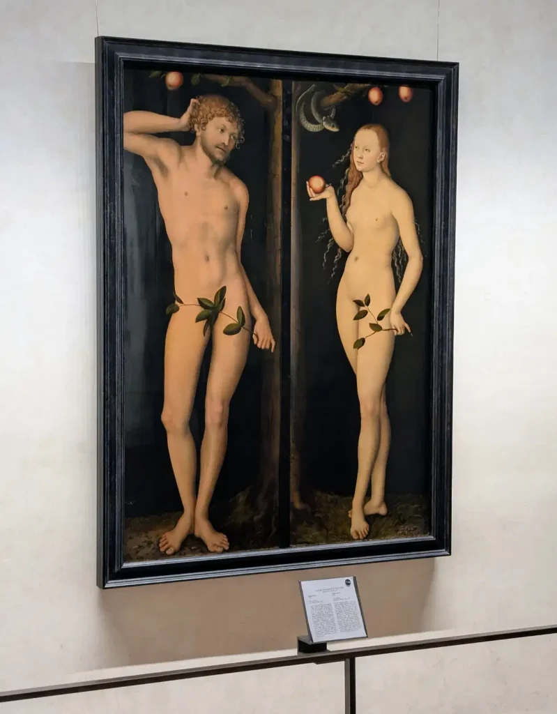 Uffizi: Adamo ed Eva di Lukas Cranach riuniti in una unica cornice