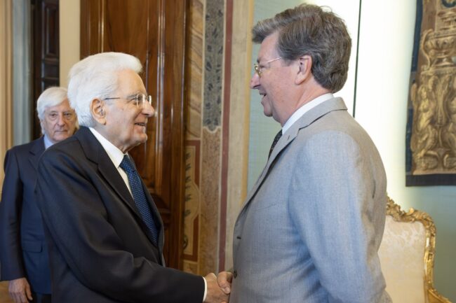 Il Presidente della Repubblica Ser gio Mattarella in occasione dell’ incontro con una delegazione del FA I, 28 04 2025 (C) Fonte Quirinale