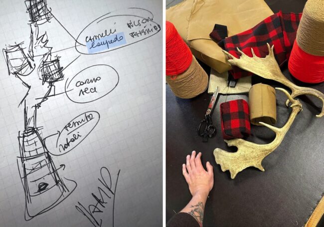 Schizzo e prototipo di Upcycling Forniture Filson by WP Archivio