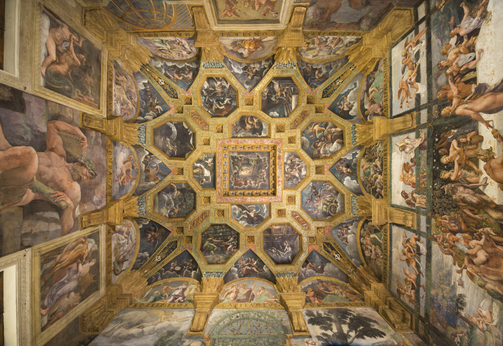 Il soffitto della Camera di Amore e Psiche di Palazzo Te torna a splendere: completato il restauro sostenuto dalla Fondazione Sacchetti